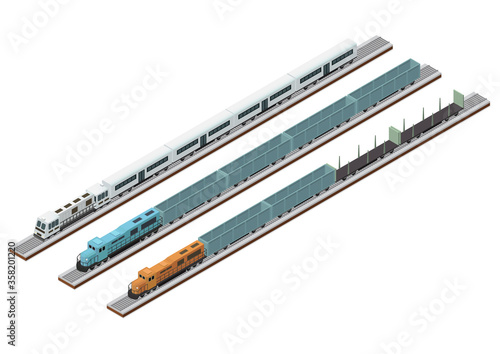 Various types of train circuits on the track