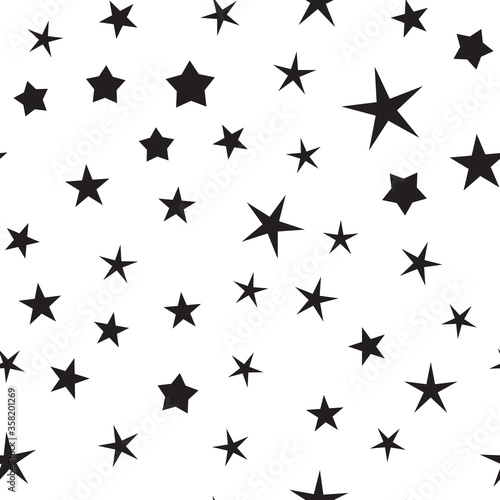 Stars seamless pattern. Backdrop texture for Christmas design. Continuous background.