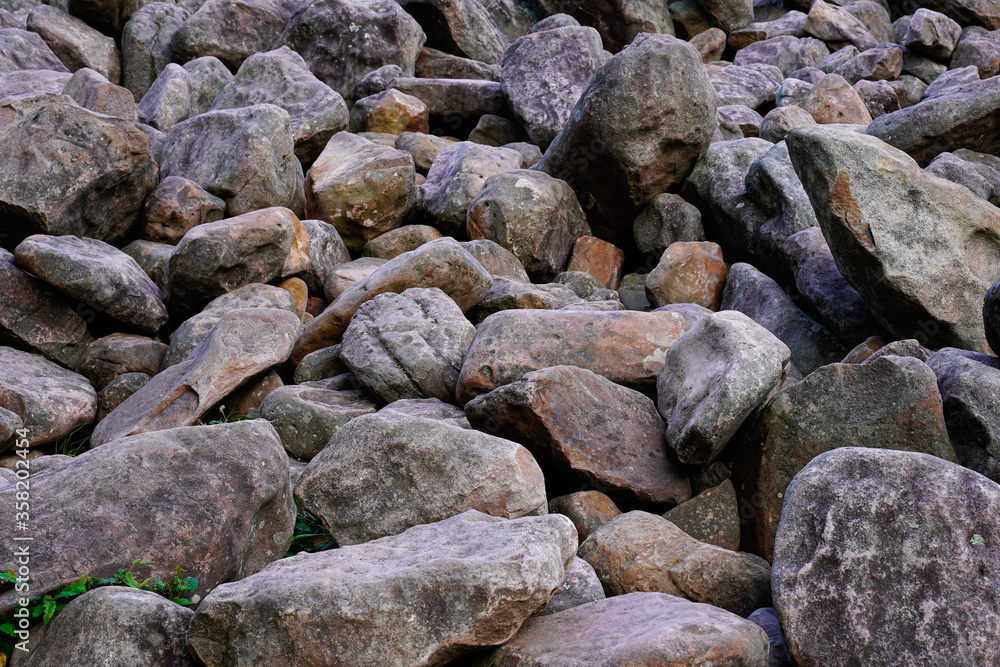 Boulder field located in the Hickory Run State Park in Pennsylvania. Large, natural boulders.