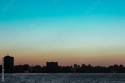 sunset over the city Alexandria,Egypt