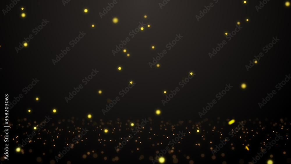 Shimmering particles with bokeh over black background. Shimmering particles with bokeh over black background.