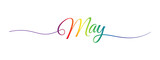 may letter calligraphy banner colorful gradient