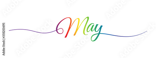 may letter calligraphy banner colorful gradient