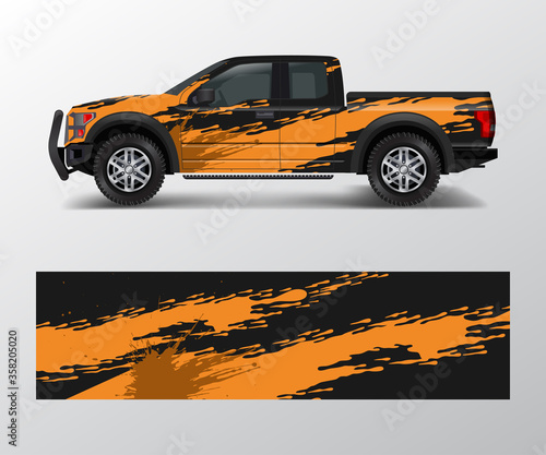 Racing graphic background vector for Truck, Pickup and vehicle branding. vinyl and wrap design vector