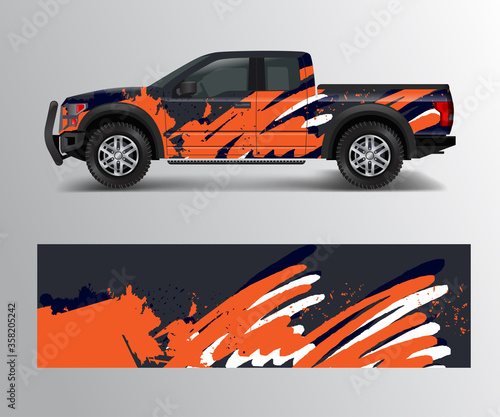 abstract Racing graphic background vector for offroad vehicle wrap design vector