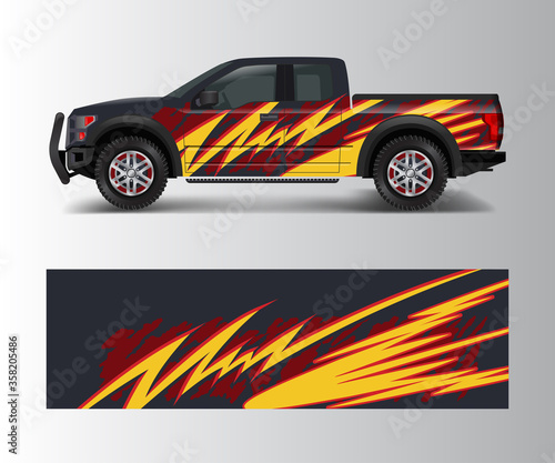 Racing graphic background vector for Truck  Pickup and vehicle branding. vinyl and wrap design vector
