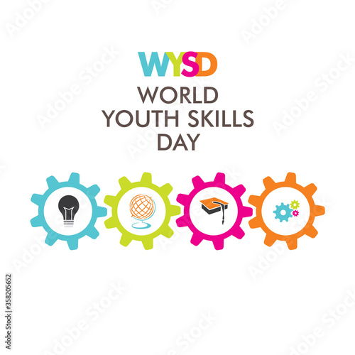 world youth skills day poster or banner design