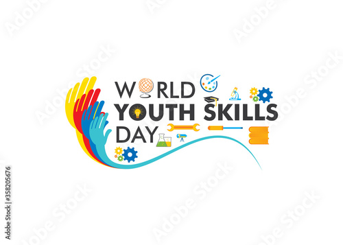 world youth skills day poster or banner design
