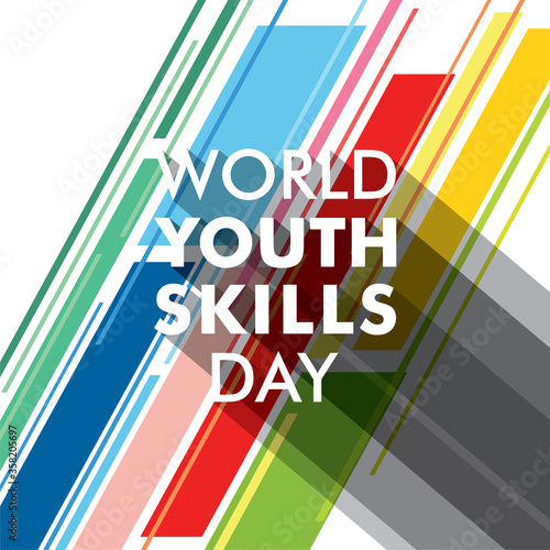 world youth skills day poster or banner design