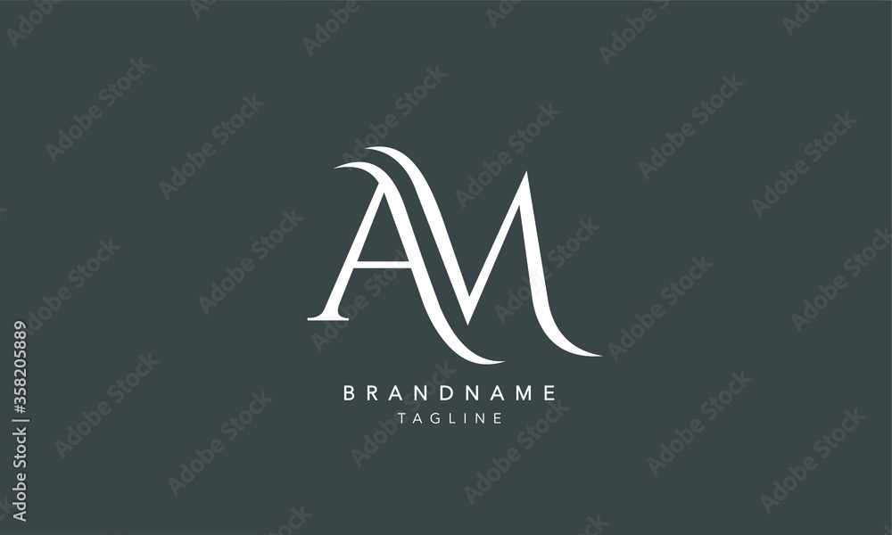 Alphabet letters Initials Monogram logo AM, A and M Stock Vector | Adobe  Stock