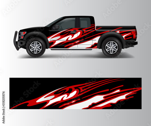 custom livery race rally offroad car vehicle sticker and tinting. Car wrap decal design vector