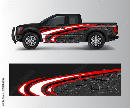Graphic abstract stripe racing modern designs for wrap vehicle, race car, speed offroad, rally, adventure.