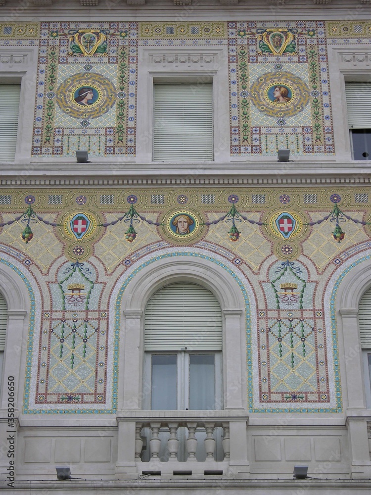 Trieste, Italy, Palazzo del Governo, Facade Detail