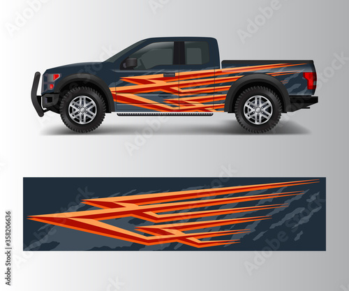 modern design for truck graphics vinyl wrap vector