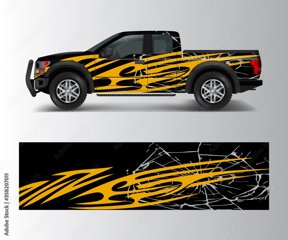 Abstract modern graphic design for truck and vehicle wrap and branding stickers