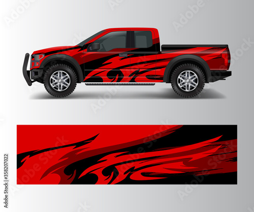 custom livery race rally offroad car vehicle sticker and tinting. Car wrap decal design vector