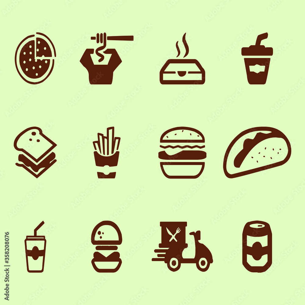 food and drink icon set food and drink icon set