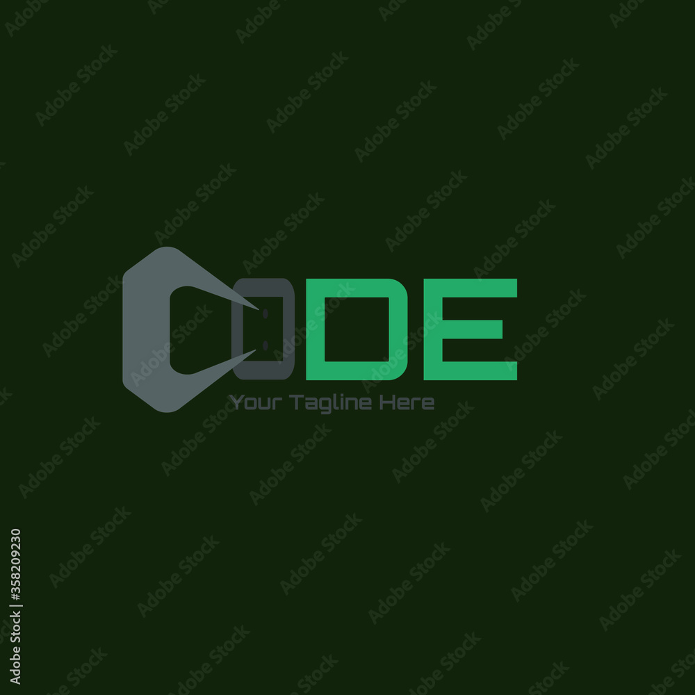 code logo with padlock abstrack icon code logo with padlock abstrack icon