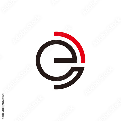 abstract letter ed linear geometric simple design vector
