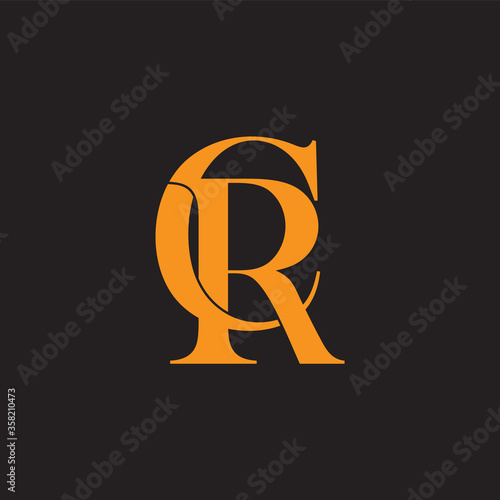 letter cr linked connected design symbol vector