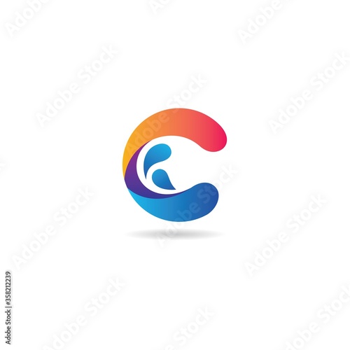 initial c with water logo design vector, icon, element, template © pitbox