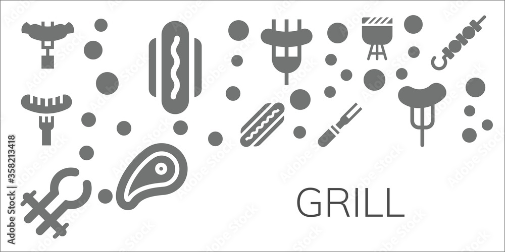 Fototapeta premium grill icon set