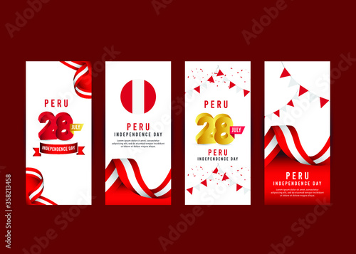 Independence Day of Peru Design Illustration Template. Design for banner, greeting cards or print.
