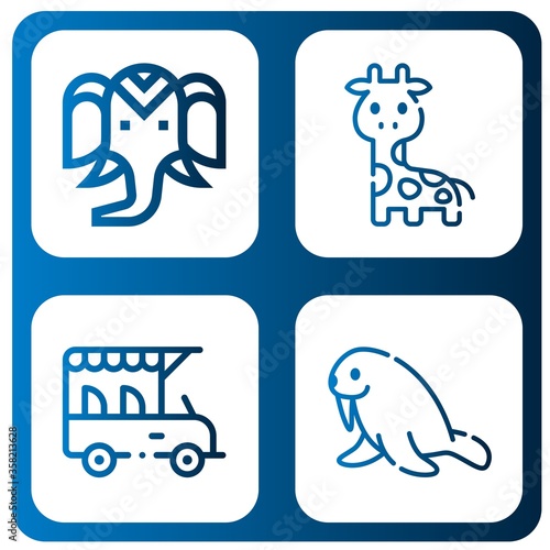 giraffe simple icons set