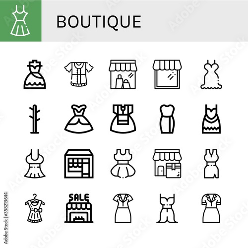 Set of boutique icons