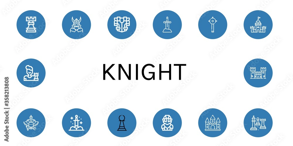 Set of knight icons