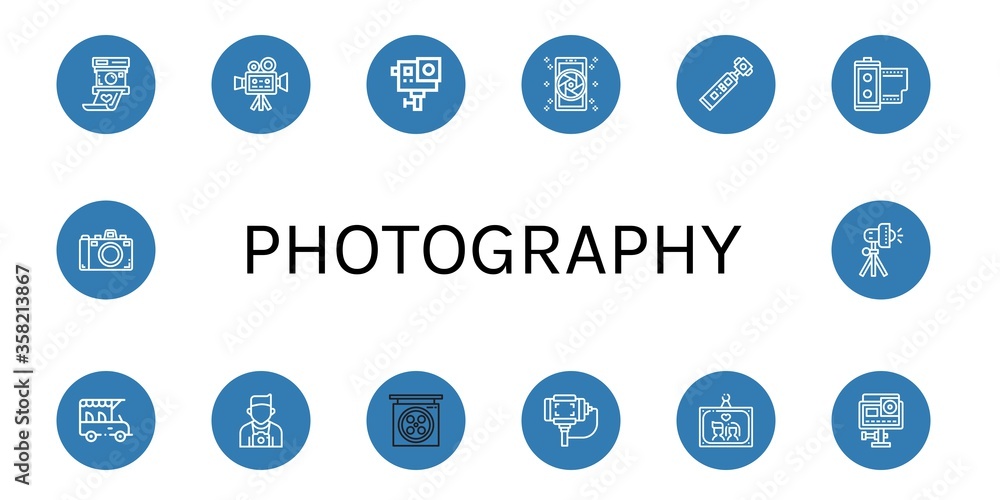 Set of photography icons Set of photography icons