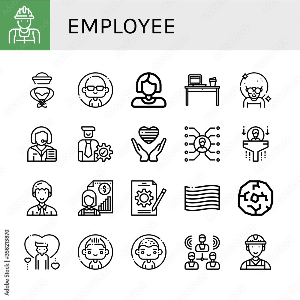 Set of employee icons Set of employee icons