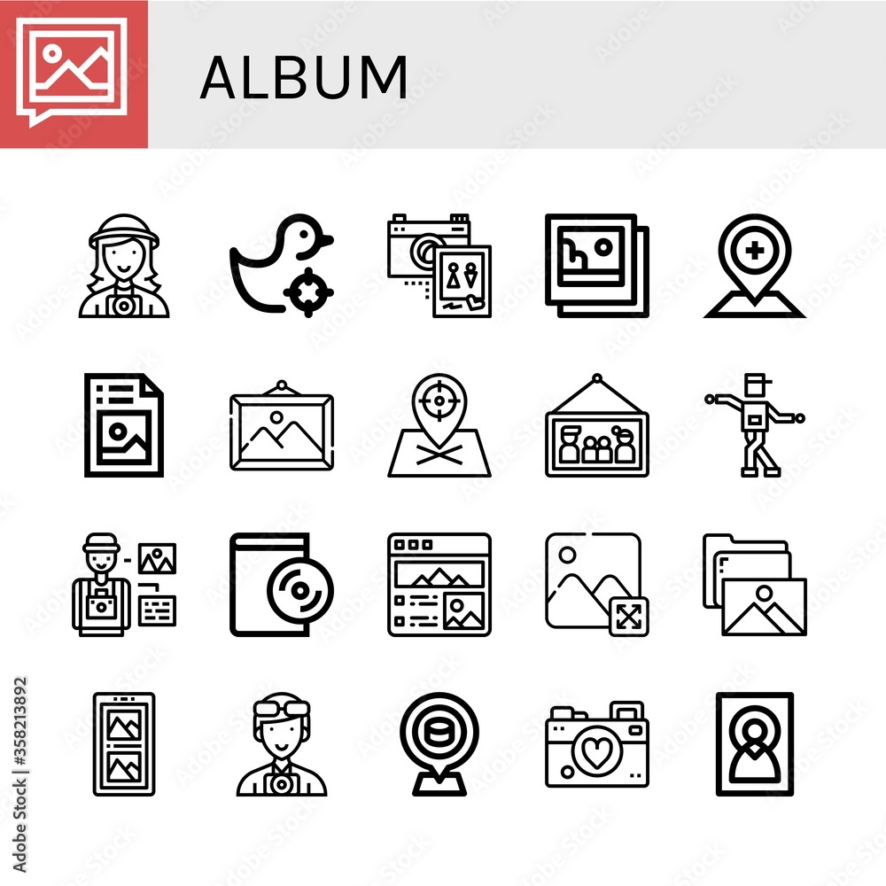 album simple icons set album simple icons set