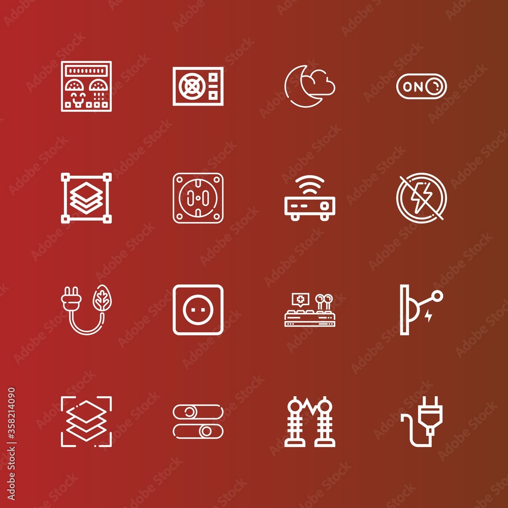 Editable 16 switch icons for web and mobile