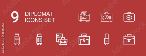 Editable 9 diplomat icons for web and mobile