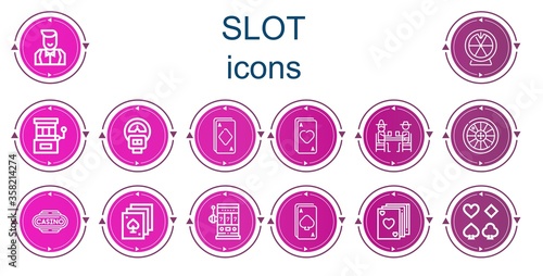 Editable 14 slot icons for web and mobile