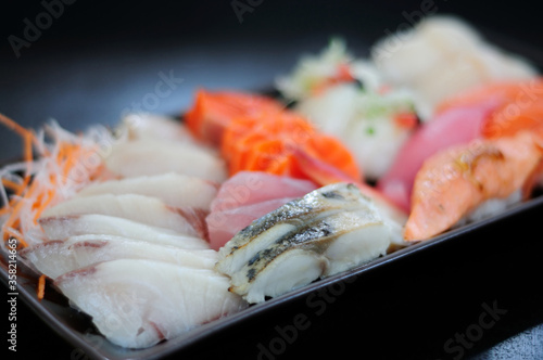 Assorted Sashimi on a Plate