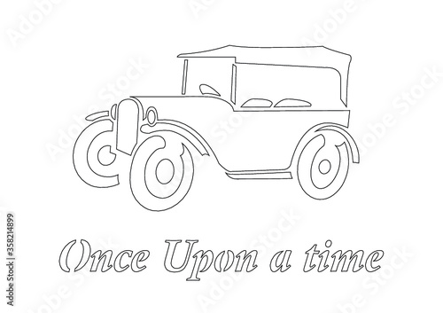 옛날차, 빈티지차, vintage car, car illustration, car stencil