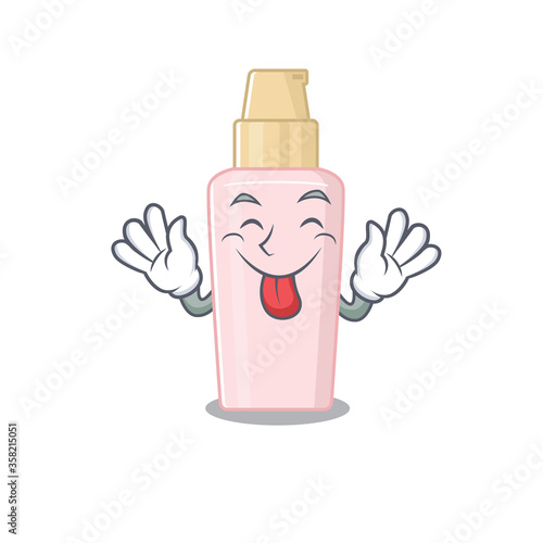 Funny foundation cartoon design with tongue out face