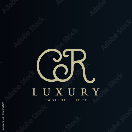 CR Luxury initial letter logo design