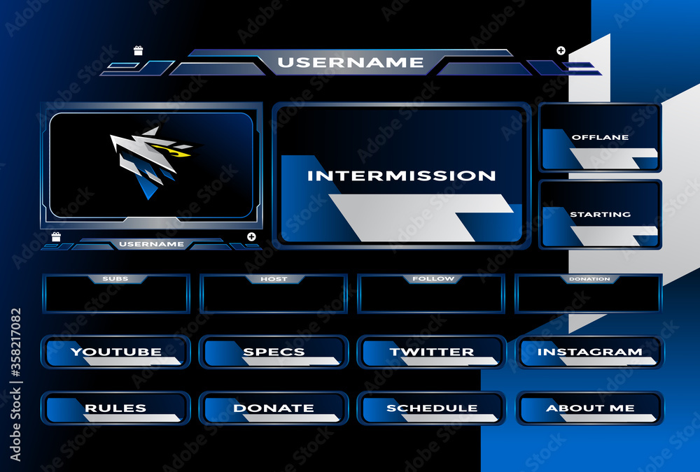 Free Vector  Gradient twitch panels