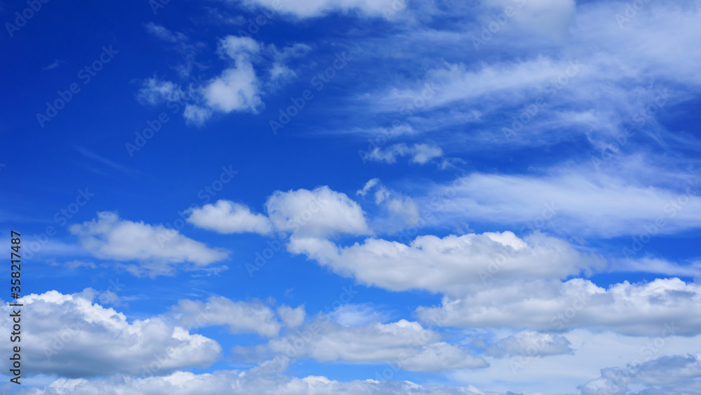 Blue sky with white clouds in a day, Summer season Blue sky with white clouds in a day, Summer season