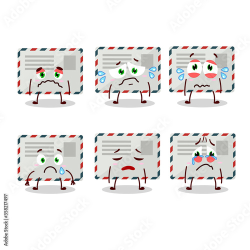 Envelope cartoon in character with sad expression