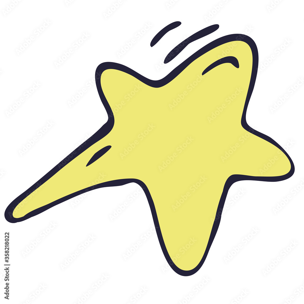 cute cartoon vector yellow star with purple outline, vector element cute cartoon vector yellow star with purple outline, vector element