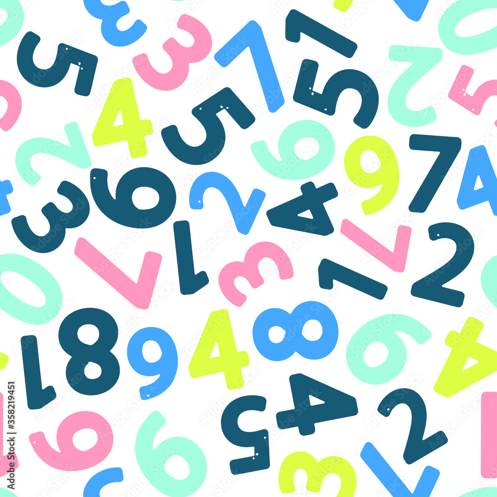 Seamless pattern with numbers for school design. Seamless pattern with numbers for school design.