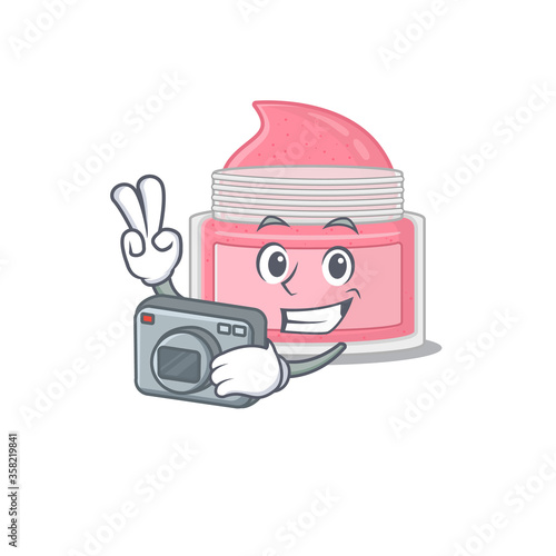 a proficient photographer body srub cartoon design concept working with camera