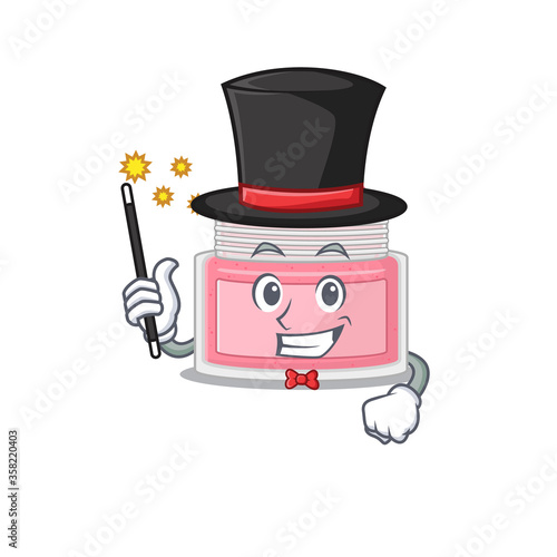 A smart Magician of body srub caricature design style