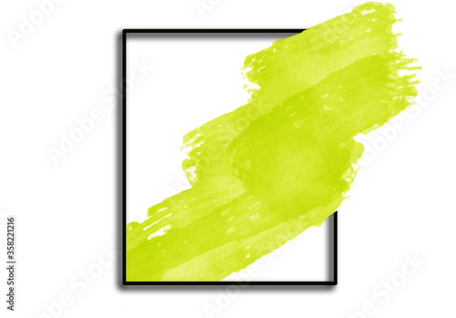 Watercolor brush marks on a square frame