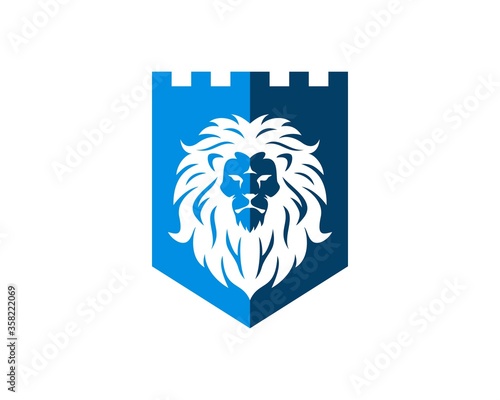 Fortress with shield shape and lion inside