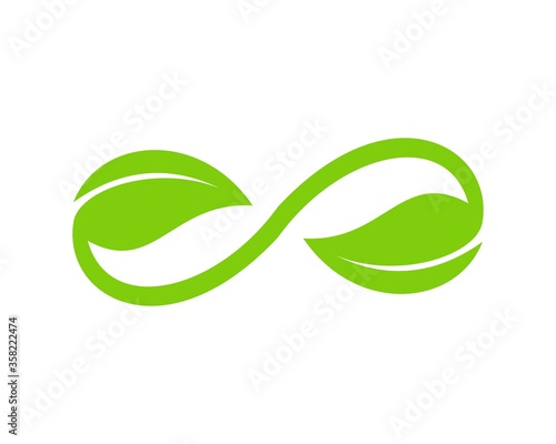 green leaf with infinity shape